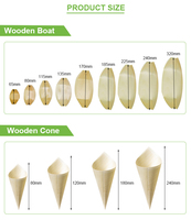 Disposable Birch Wood Cones for Sweets and Nuts-Eco-friendly Biodegradable Flexible DIY Food Safe Cones