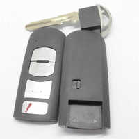 Carcasa de Llave Inteligente de 4 Botones para Vehículo con Hoja sin Cortar, Material ABS, Color Negro