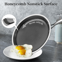 Wajan Crepe Pancake Anti Lengket Stainless Steel Sarang Lebah Bebas PFOA, Wajan Datar Induksi Anti Lengket, Tawa Dosa, Wajan Tortilla