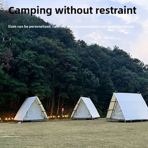 Carpa de Lujo Tipo Cabaña Triangular, 900D Oxford, Impermeable, UV50+, Resistente al Viento, Espaciosa, para Glamping Familiar - Product Image 3