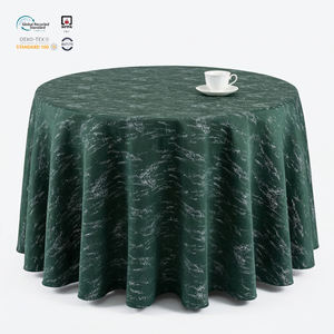 Mantel de Poliéster Jacquard Floral Plateado de 8 pies, Sin Arrugas, Impermeable y Personalizable para Salas de Seminarios y Eventos Corporativos - Product Image 1