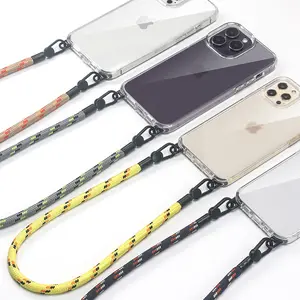 热卖斜挎挂绳，带透明手机套，适用于iPhone 15 14 13 12 Pro Max防震盖手机配件