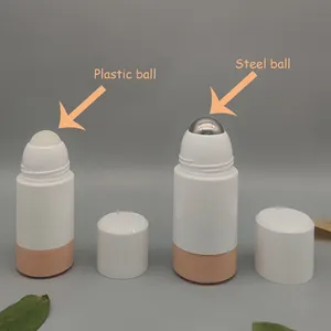 ECO sostituibile sfera di rullo per bottiglie di olio essenziale, rotolo di plastica su bottiglia vuota deodorante, rotolo di deodorante da 50ml su bottiglia di plastica