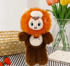 Porte-clés en peluche mignon de dessin animé, figurine animalière (Panda, Lapin, Grenouille, Éléphant, <span class=keywords><strong>Lion</strong></span>, Pingouin), mini pendentif de sac à dos en peluche, cadeau - Product Image 5