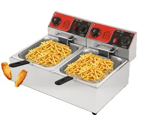 Double Cylinder Double Basket Electric Deep Fryer Machine Chips Frying Machine for Frying Snacks