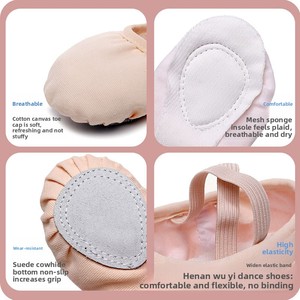 Chaussons de ballet souples <span class=keywords><strong>sans</strong></span> lacets pour filles, <span class=keywords><strong>en</strong></span> <span class=keywords><strong>toile</strong></span> avec semelle extérieure <span class=keywords><strong>en</strong></span> cuir, pour la pratique de la danse chinoise, vente <span class=keywords><strong>en</strong></span> gros, approvisionnement direct - Product Image 3