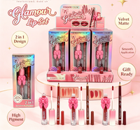 Lot de Maquillage 2-en-1 Brillant à Lèvres et Crayon à Lèvres Haute Pigmentation, Maquillage Personnalisé 12 pièces Brillant à Lèvres Marque Privée pour Usage Quotidien