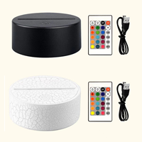 7 16 couleurs support de lumière LED base de lampe 3D Illusion Anime acrylique lampe à LED base de veilleuse avec câble USB et télécommande