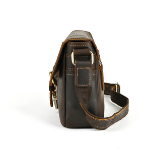 Ando <b>Bag</b> Vintage Cowhide Leather Messenger <b>Bag</b> <b>Mens</b> Crossbody <b>Shoulder</b> <b>Bag</b> with Flap - Product Image 2