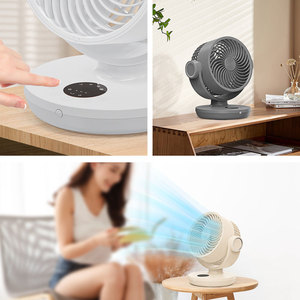 Ventilateur de circulation d'air de bureau avec télécommande, 3 vitesses, oscillant, ventilateur de table, blanc/noir, alimenté par USB - Product Image 2