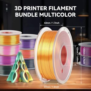 Lot de filaments pour imprimante 3D PreFuture, filament de soie double et triple couleur, bobine de 250 g, 8 rouleaux, 2 kg au total - Product Image 5