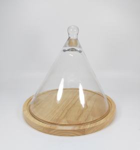 Cache dôme en verre transparent, couvercle en <span class=keywords><strong>bois</strong></span>, offre spéciale - Product Image 1