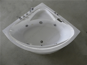 Bañera de pie esquinera con faldón aislado, bañera de Spa con chorro, doble bañera de remojo profundo - Product Image 6