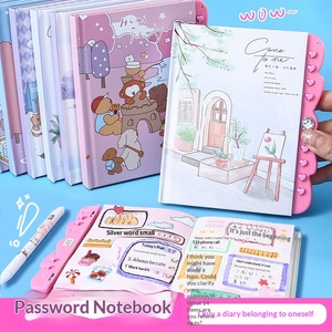 Carnet de mots de passe verrouillable à motif de dessin animé pour enfants et étudiants, avec boutons, type journal intime, cadeau, carnet de notes - Product Image 1