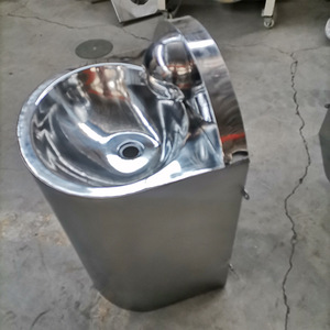 Lavabo de Pedestal de Acero Inoxidable 304 Changwang, Lavabo de Baño de Una Pieza con un Solo Orificio, de Pie - Product Image 1