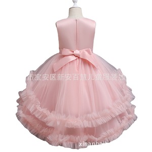 Pink Childrens Flower Girl Dress O-Neck Tulle A-Line Sleeveless BH09 Guangdong - Product Image 4