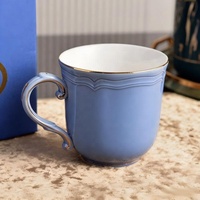 Tasse à thé en porcelaine fine, mug à café, style européen vintage floral, vaisselle en céramique de luxe de style italien pour le thé de l'après-midi, décoration, cadeau