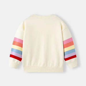 Cárdigan de Punto con Rayas de Arcoíris para Niñas, Primavera y Otoño 2026, Suéter Ligero, Elegante y Versátil de Algodón para Niños - Product Image 2