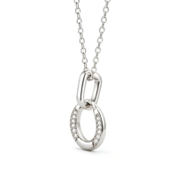 Collier pendentif cercle entrelacé en argent 925 – Design élégant de bijoux à double anneau pavé de CZ