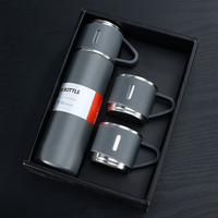 Promotion 500ml Double Paroi En Acier Inoxydable Thermos Isolé Bouteille D'eau De Luxe Thermos Ensemble