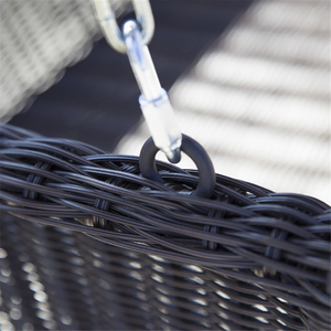 Altalena <span class=keywords><strong>da</strong></span> Esterno Moderna e Resistente per Terrazza, Set di Mobili <span class=keywords><strong>da</strong></span> Giardino in Metallo Marrone con Tetto, Altalena in Vimini - Product Image 2