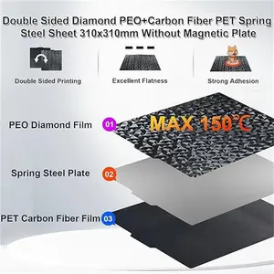 <span class=keywords><strong>KINGROON</strong></span> <span class=keywords><strong>KP3S</strong></span> accesorios de <span class=keywords><strong>impresora</strong></span> <span class=keywords><strong>3D</strong></span> 180x180mm hoja PEI placa de construcción magnética cama calentada resorte acero PET PE O PEY magnético - Product Image 5