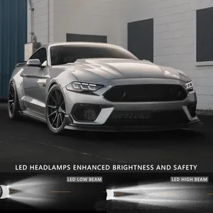 HCMOTIONZ LED feux avant de voiture 2018-2022 phares d'animation de démarrage DRL de haute qualité pour Ford Mustang