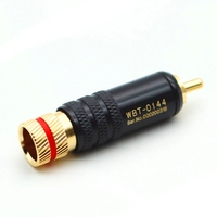 Conector de altavoces RCA chapado en oro, adaptador macho de cobre WBT-0144 RCA, tornillos de enchufe, bloqueo de soldadura, Cable de Audio y vídeo