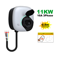 Isigma Nouveauté Station de recharge murale 3P 11kW/22kW Type 2 Prise de charge pour véhicule électrique Tuya Conception personnalisée Modèle Q1-Prise Entrée CA