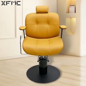 Bộ ghế làm tóc chuyên nghiệp màu vàng cho salon làm đẹp, ghế nằm thủy lực có tựa đầu dành cho nữ - Product Image 2