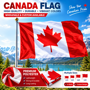 Kanada-Flagge Großhandel Kanadische Flagge Polyester Outdoor-Banner Kundenspezifisch Bedruckte Nationalflagge für Veranstaltungsdekoration Großmengen - Product Image 1