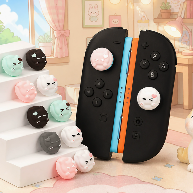 Cartoon Silicone Thumbstick Cap for Nintendo Switch/OLED/Lite/Switch 2/PS5/Xbox/Pro Controller Cute Joystick Cover Accessories