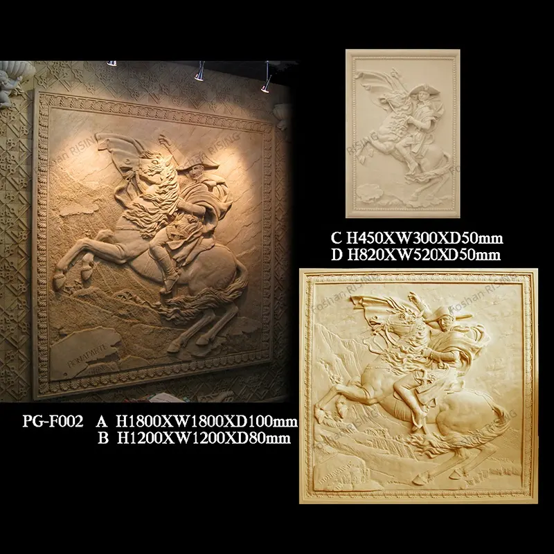 Sculpture en relief en grès naturel sculptée à la main personnalisée Art 3D Mural Mural Relief en pierre de marbre