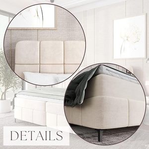 Lit à <span class=keywords><strong>sommier</strong></span> tapissé réglable au design moderne, avec rangements élégants, idéal pour les intérieurs classiques et contemporains – Vente en gros usine - Product Image 4