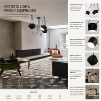 Luminaire suspendu LED intelligent JINK Beam Flow Matter Thread à plusieurs têtes, câble réglable, angle 360°, lampe de plafond en aluminium pour