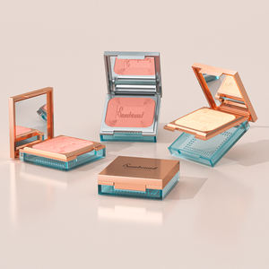 Estuche de polvo compacto de doble capa vacío, personalizado, rosa, 10g, de lujo con espejo, estuche de polvo prensado premium - Product Image 5