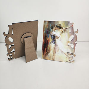 紫外印花木质相框升华空白爱情图片婚礼和情人节礼物带支架 - Product Image 2