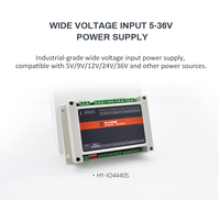 Module Ethernet HUAIOT IO4440S multifonctionnel avec détection analogique 4 canaux et contrôle de relais 4 canaux, Modbus RTU, double montage, signal mixte