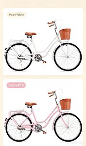 Vélos pour femmes de <span class=keywords><strong>24</strong></span> et 26 <span class=keywords><strong>pouces</strong></span>, vélo de <span class=keywords><strong>ville</strong></span>, vélo pour <span class=keywords><strong>femme</strong></span>, vélo urbain rétro, vélo polyvalent pour femmes, vélo hybride cruiser - Product Image 2
