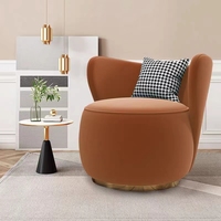 Canapés-chaises modernes en tissu de velours orange pour les loisirs des chambres d'hôtel pour le salon mobilier de fauteuil de salon