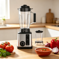 Blender multifonction 2 en 1 avec base en acier inoxydable, grande capacité, mixeur-presse-agrumes avec gobelet de broyage pour usage domestique et commercial