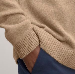 سترة رجالية محبوكة بياقة على شكل V للاستخدام اليومي، بأكمام طويلة، من نسيج بارد الملمس، كارديجان صوف للشتاء - Product Image 3