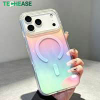 Coque magnétique en TPU pour iPhone 17, effet dégradé arc-en-ciel, transparente, antichoc, étui de protection pour téléphone portable, vente en gros, distributeur, OEM, ODM