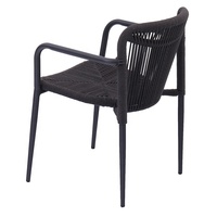 en aluminium de restaurant de patio vert confortable fauteuils de salle à manger tissés par corde de café extérieur de meubles