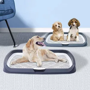 MMG高品質の新しいデザインの犬のトイレボックストレイプラスチック屋内ポータブル犬子犬トイレトレーニングトイレ