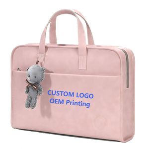 Bolso Tote Rosa para Portátil, para Mujeres y Adolescentes, Ligero, Funda para Portátil de 15.6 Pulgadas, Logotipo Personalizado, Elegante, Impermeable, Cierre de Cremallera Oxford, para la Escuela - Product Image 1