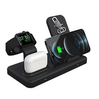 Support de charge magnétique sans fil 3-en-1 15W avec sortie Type-C pour smartphone et écouteurs – Chargeur de bureau magnétique pour la maison et le bureau