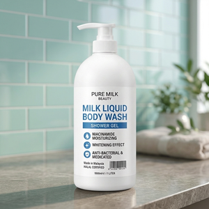 Proveedor de Malasia, Venta al por Mayor de Gel de Ducha y Baño de Leche, Herbal, con Niacinamida, Hidratante, Blanqueador, Antibacterial, Perfumado, para Adultos - Product Image 3