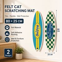 Tapis à gratter pour chat en feutre auto-adhésif avec design en forme de planche de surf