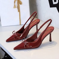 Escarpins en cuir pour femmes à talons hauts, bout pointu, style stiletto, pour le bureau et les occasions habillées